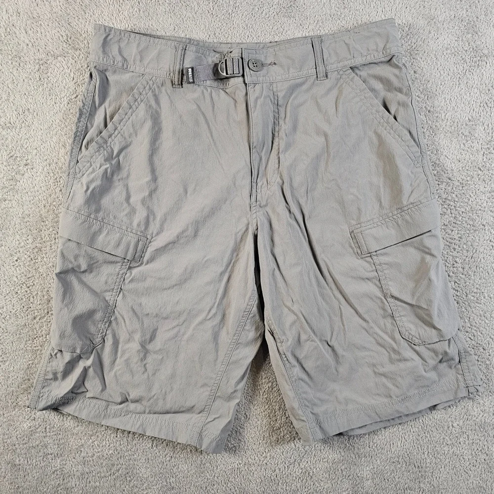 REI Co-op Sahara‎ Cargo Shorts Mens 34 Grey Relaxed Fit Hiking Outdoor Belted